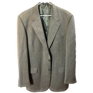 Vtg Joseph Abboud Suit 41L 100% Wool Charcoal Pleated Nordstrom USA Made